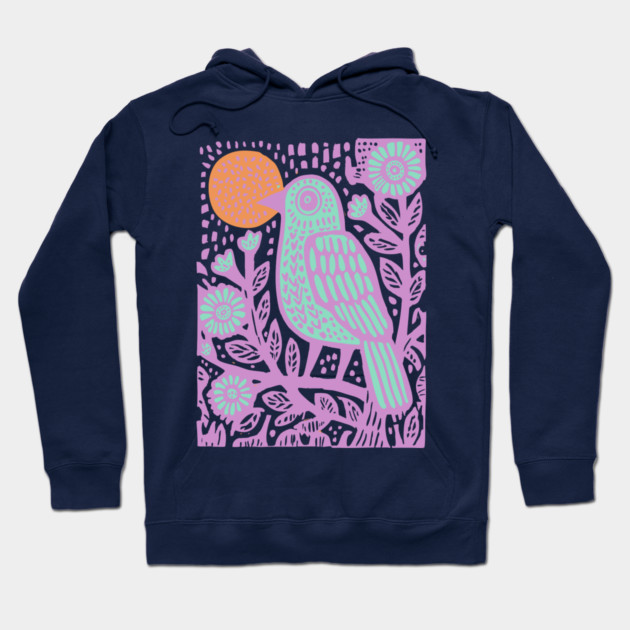 Psychedelic Tribal Bird Hoodie by TuncGK