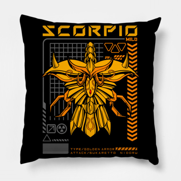 Scorpio Milo Saint Seiya Futuristic Armor Pillow by Otaku Vibes