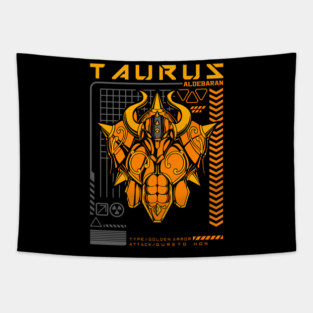 Taurus Aldebaran Saint Seiya Futuristic Armor Tapestry