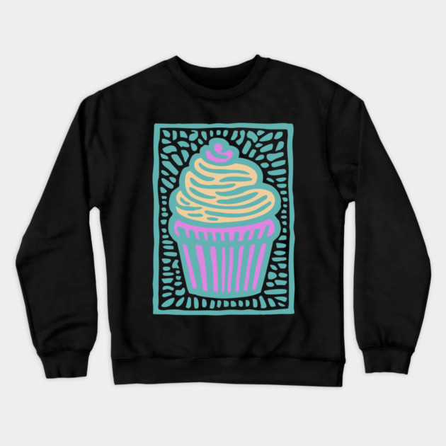Trippy Psychedelic Cupcake Crewneck Sweatshirt by TuncGK