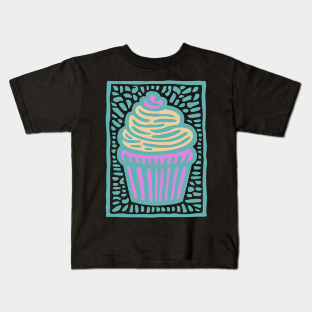 Trippy Psychedelic Cupcake Kids T-Shirt by TuncGK