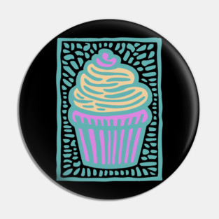 Trippy Psychedelic Cupcake Pin