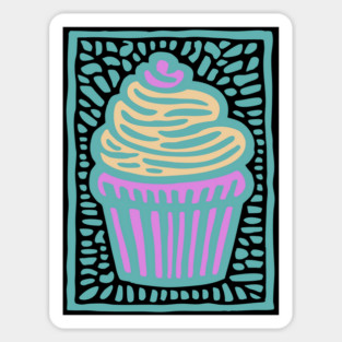 Trippy Psychedelic Cupcake Sticker