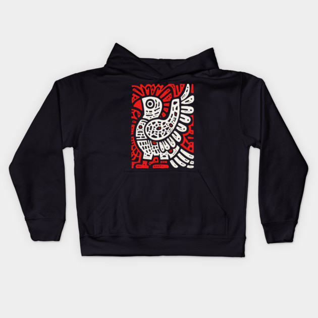 Psychedelic Tribal Eagle Kids Hoodie by TuncGK