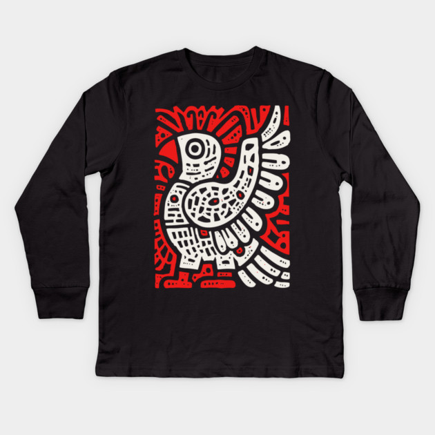 Psychedelic Tribal Eagle Kids Long Sleeve T-Shirt by TuncGK