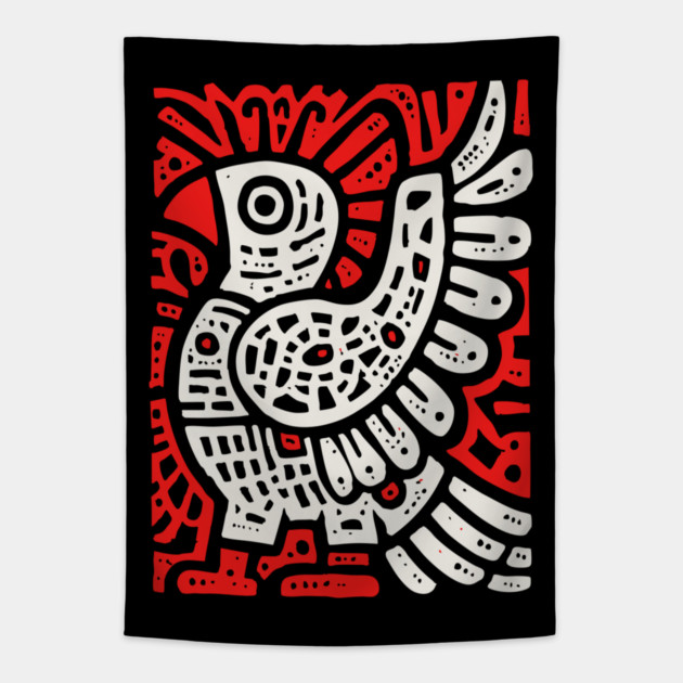 Psychedelic Tribal Eagle Tapestry by TuncGK