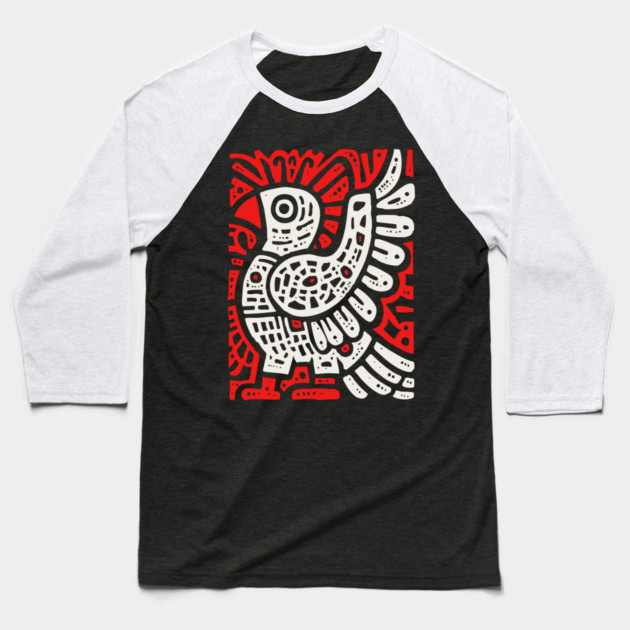 Psychedelic Tribal Eagle Baseball T-Shirt by TuncGK
