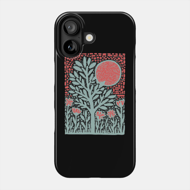 Trippy Psychedelic Flowers - Tribal Plant Art Phone Case by TuncGK