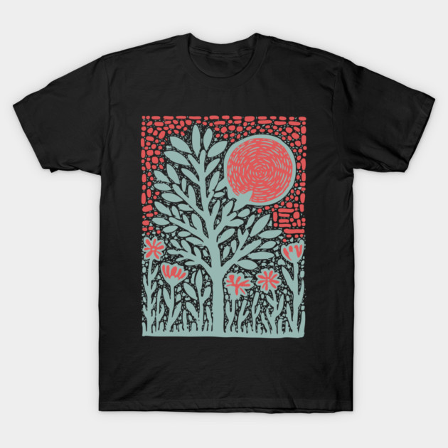 Trippy Psychedelic Flowers - Tribal Plant Art T-Shirt by TuncGK