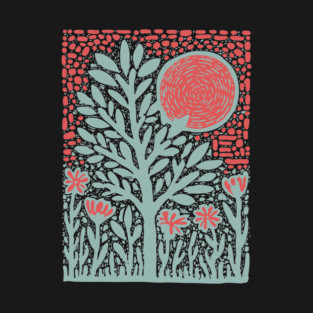 Trippy Psychedelic Flowers - Tribal Plant Art T-Shirt