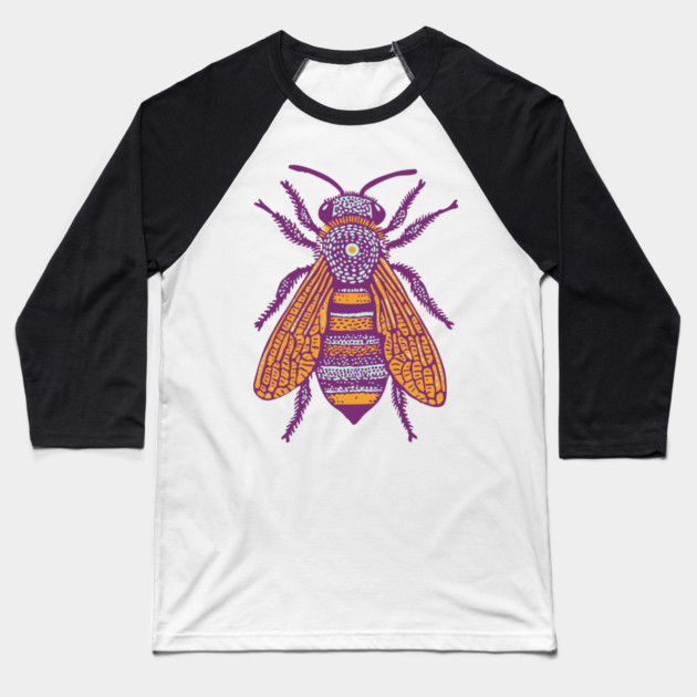Psychedelic Tribal Fly Baseball T-Shirt by TuncGK