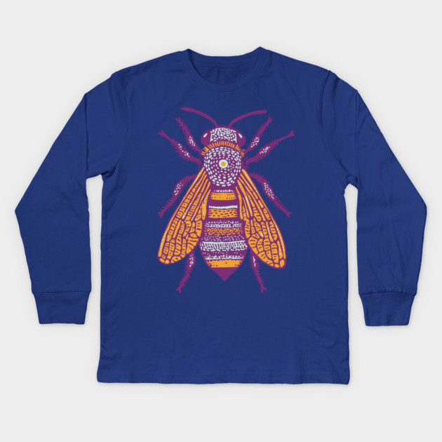 Psychedelic Tribal Fly Kids Long Sleeve T-Shirt by TuncGK
