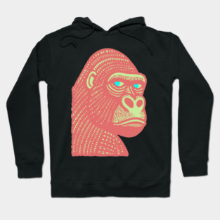 Psychedelic Woodcut Gorilla Hoodie