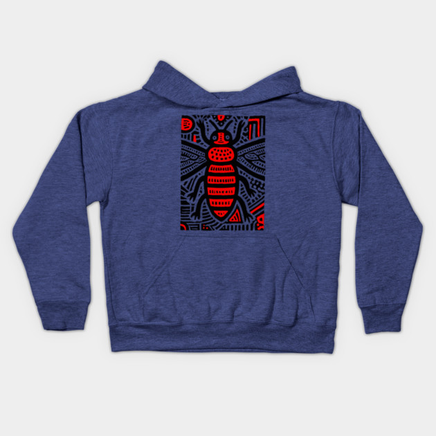 Tribal Psychedelic Insect Kids Hoodie by TuncGK