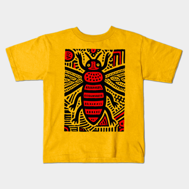 Tribal Psychedelic Insect Kids T-Shirt by TuncGK