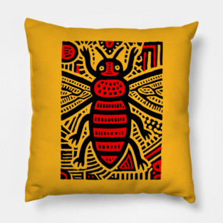 Tribal Psychedelic Insect Pillow