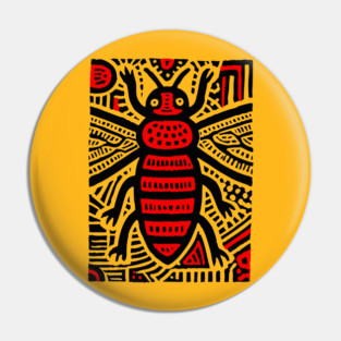 Tribal Psychedelic Insect Pin