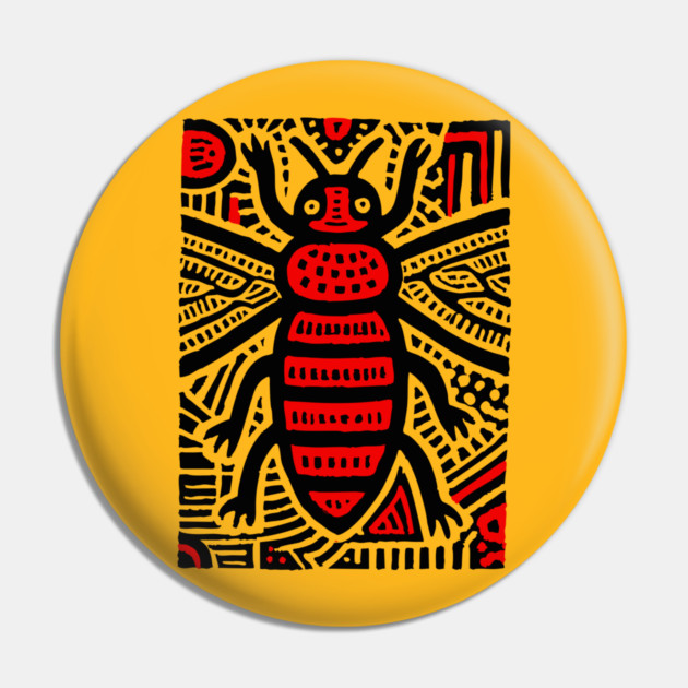 Tribal Psychedelic Insect Pin by TuncGK