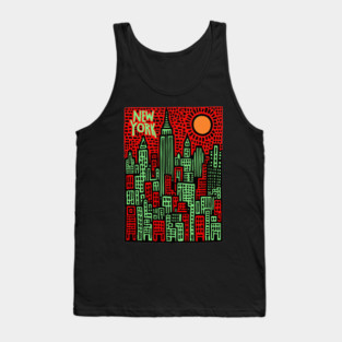 Psychedelic New York Skyline Tank Top