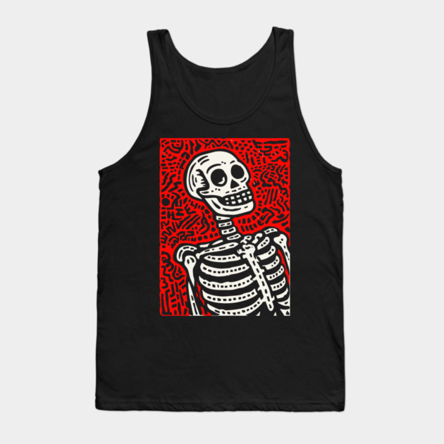 Psychedelic Tribal Skeleton Tank Top by TuncGK