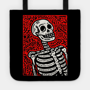Psychedelic Tribal Skeleton Tote