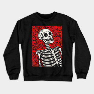 Psychedelic Tribal Skeleton Crewneck Sweatshirt