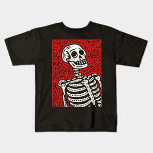 Psychedelic Tribal Skeleton Kids T-Shirt