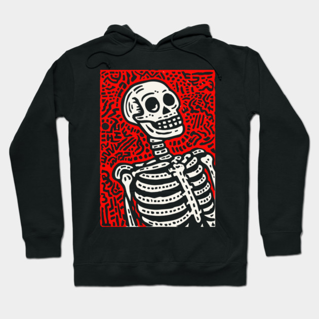 Psychedelic Tribal Skeleton Hoodie by TuncGK