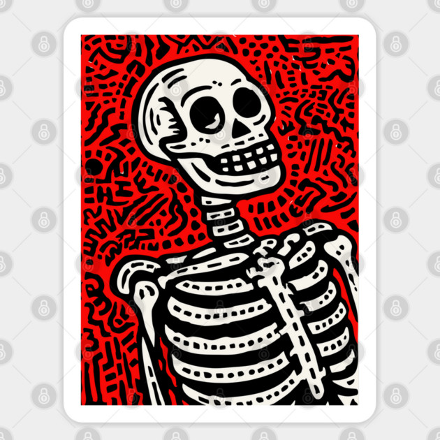 Psychedelic Tribal Skeleton Sticker by TuncGK