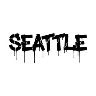 Seattle Rain City Graffiti Spray Paint Style Urban Grunge Expression T-Shirt