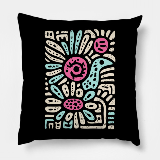 Psychedelic Folk Spring Pillow by TuncGK