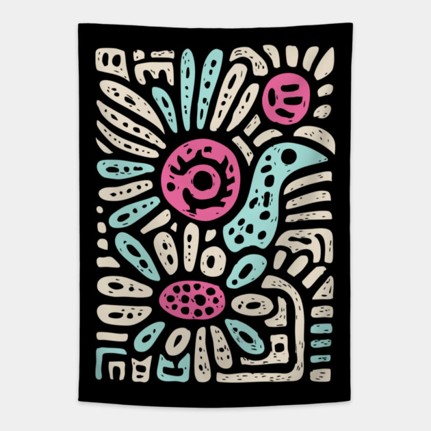 Psychedelic Folk Spring Tapestry by TuncGK