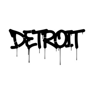 Detroit Urban Street Graffiti Vibes in Detroit Style Spray Paint Letters T-Shirt