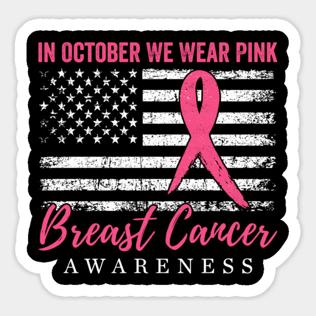 Breast Cancer Survivor Warrior Vintage American Flag October Awareness Magnet by ArtistTee ⭐⭐⭐⭐⭐