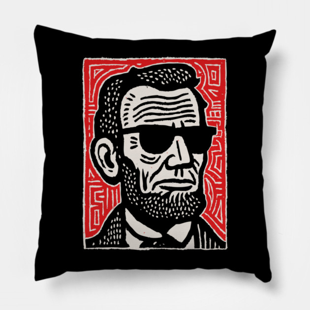 Psychedelic Abe Lincoln Pillow by TuncGK