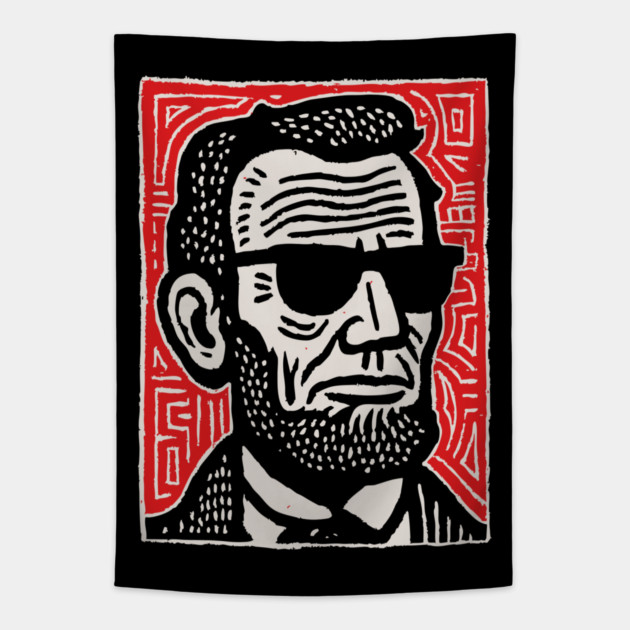 Psychedelic Abe Lincoln Tapestry by TuncGK