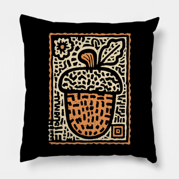 Tribal Psychedelic Acorn Pillow by TuncGK
