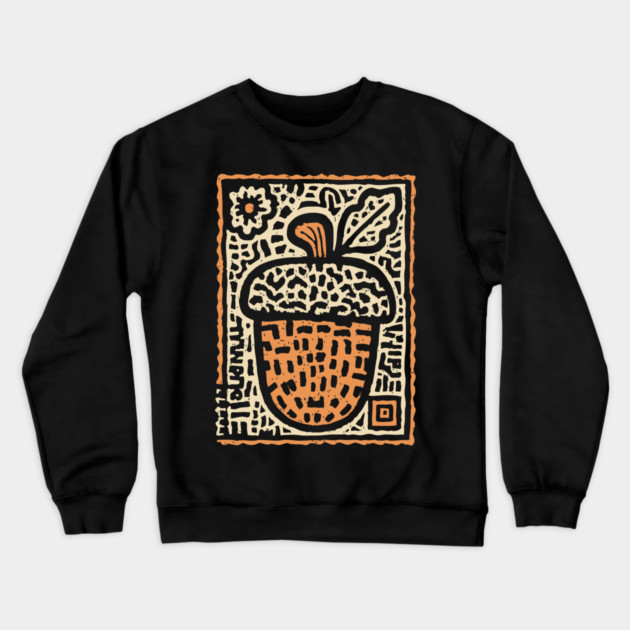 Tribal Psychedelic Acorn Crewneck Sweatshirt by TuncGK