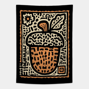 Tribal Psychedelic Acorn Tapestry