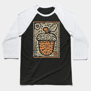 Tribal Psychedelic Acorn Baseball T-Shirt