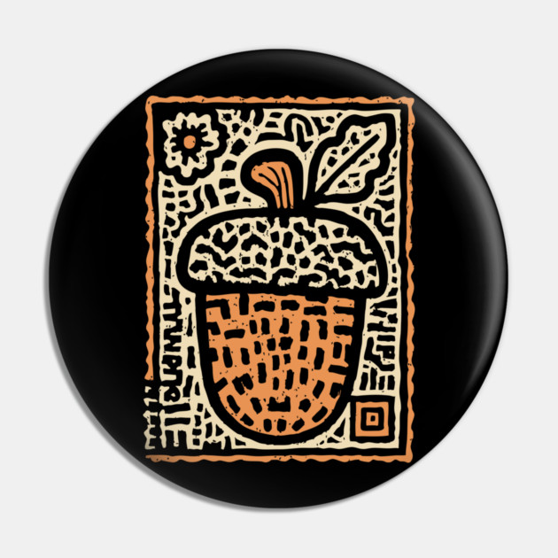 Tribal Psychedelic Acorn Pin by TuncGK