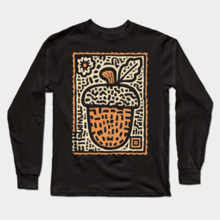 Tribal Psychedelic Acorn Long Sleeve T-Shirt