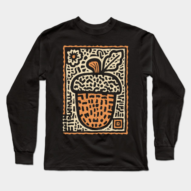 Tribal Psychedelic Acorn Long Sleeve T-Shirt by TuncGK