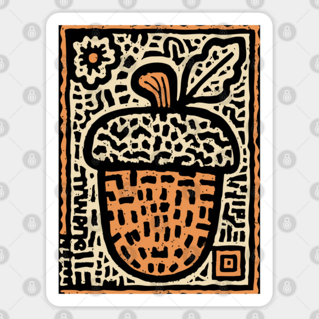 Tribal Psychedelic Acorn Sticker by TuncGK