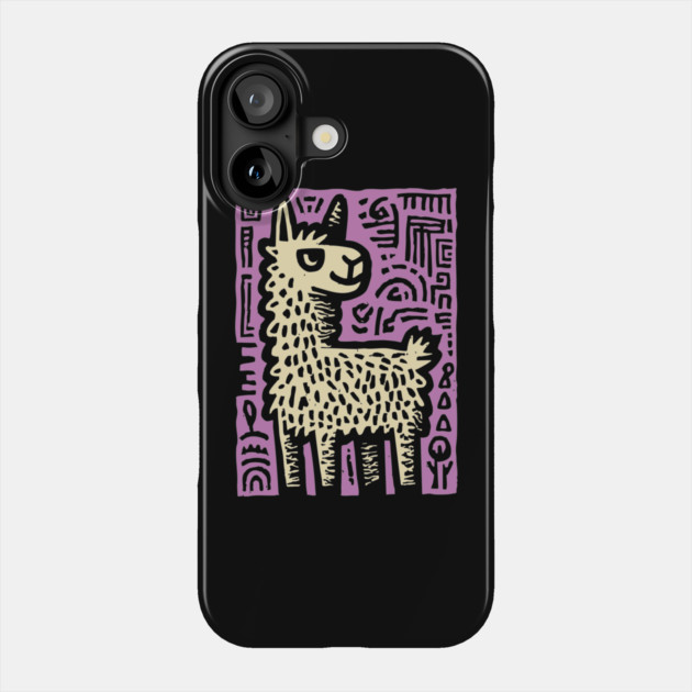 Psychedelic Alpaca Folk Art Phone Case by TuncGK