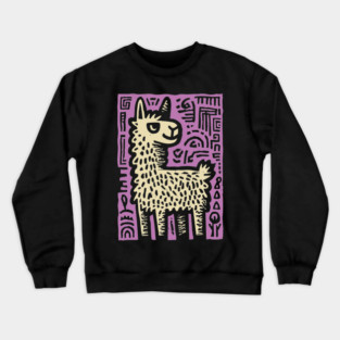 Psychedelic Alpaca Folk Art Crewneck Sweatshirt