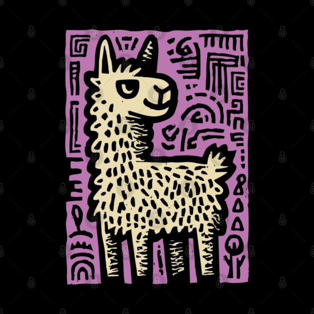Psychedelic Alpaca Folk Art by TuncGK