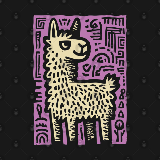 Psychedelic Alpaca Folk Art by TuncGK