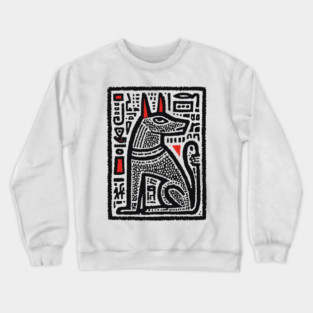 Anubis Psychedelic Woodcut Crewneck Sweatshirt
