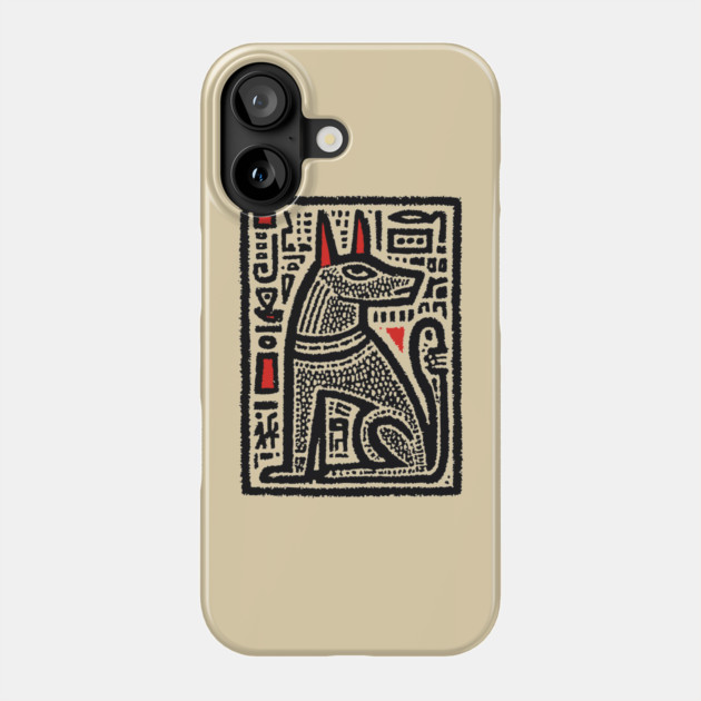 Anubis Psychedelic Woodcut Phone Case by TuncGK